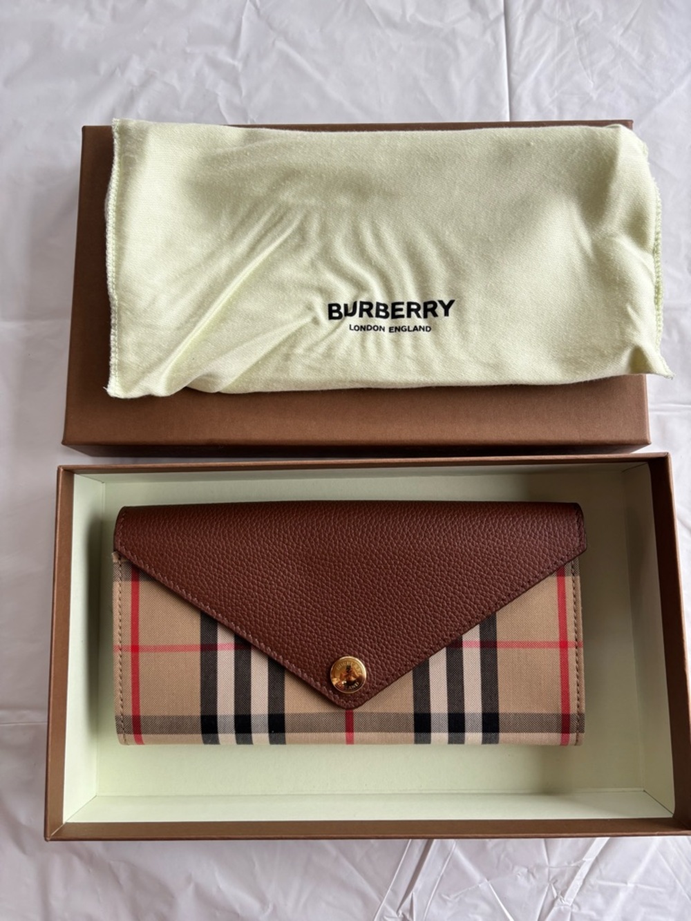Burberry Brown Check Envelope Wallet - Classic House Check